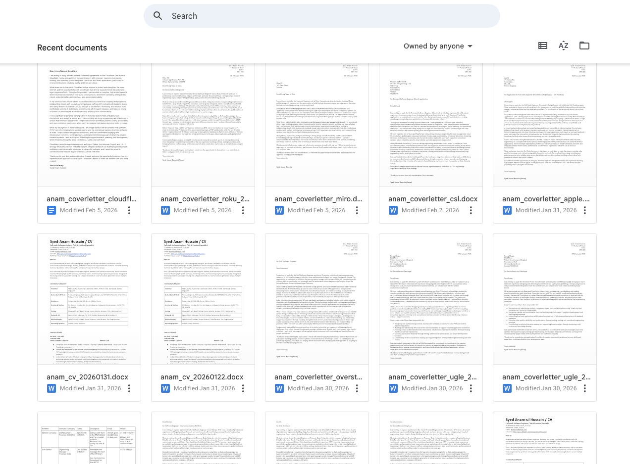 Bunch of cover letters